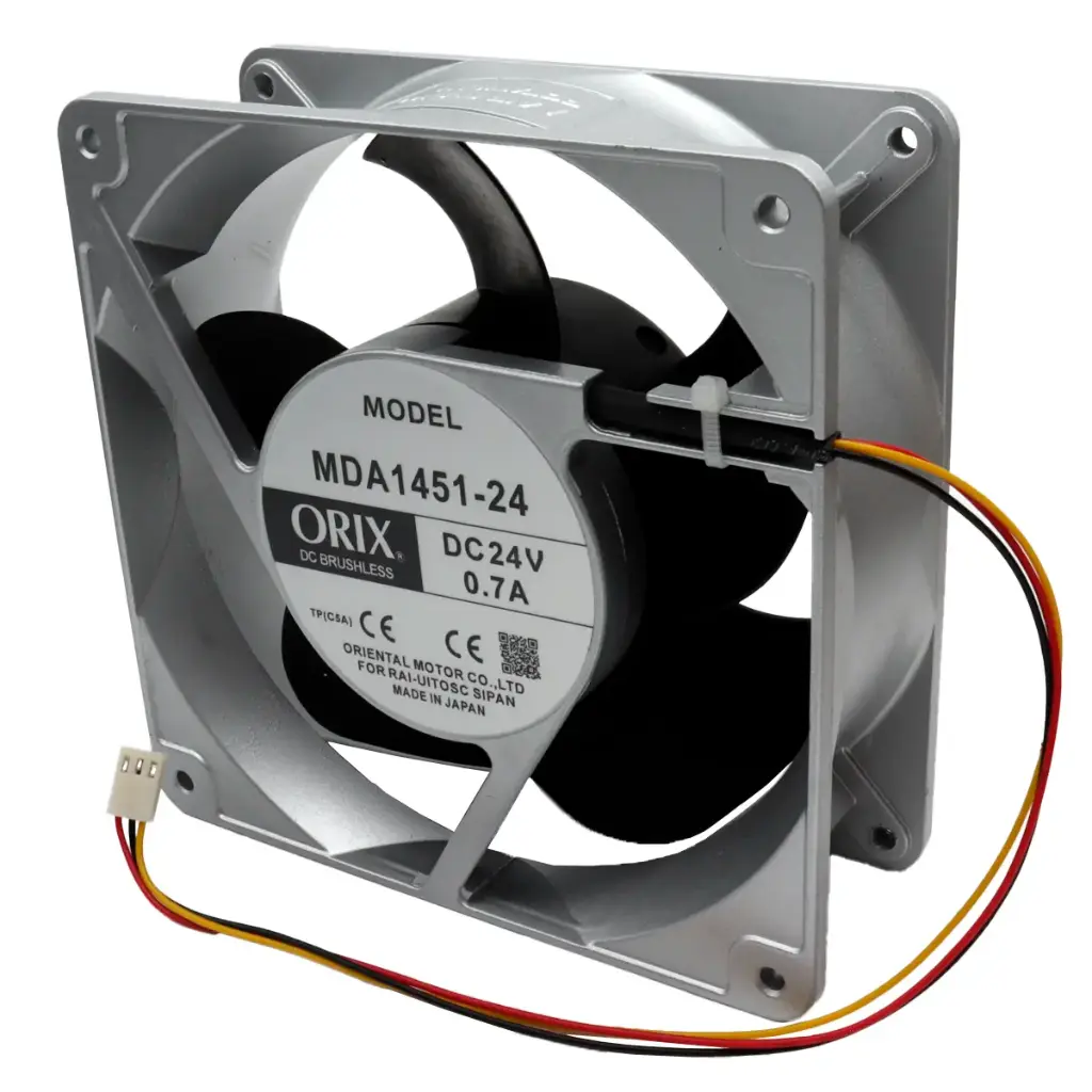 Ventilador Oriental Motor Orix MDA1451-24 24V DC 0.7A 16.8W 140 mm x 140 mm x 52 mm Conector Blanco 3 Pines 3 Cables