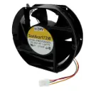 Ventilador Sanyo Denki SanAce172W 9WE5724K505 24VDC 1.3A 31.2W 175mm x 58mm x 155mm 5 Aspas Conector Blanco 3 Pines Grande 3 Cables