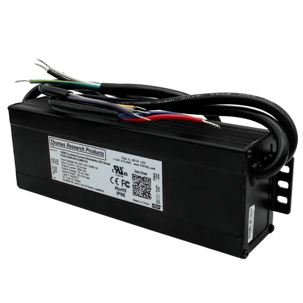 Eliminador Transformador Fuente Poder Driver LED Thomas Research PLED120W-043-C2800-D3 15-43V DC 2800mA 120W