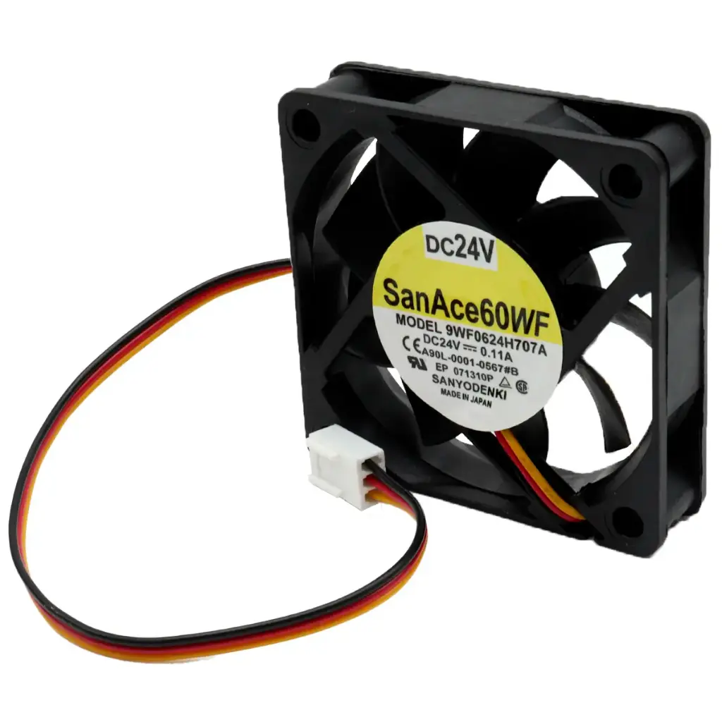 Ventilador Sanyo Denki SanAce60WF 9WF0624H707A A90L-0001-0567#B 24V DC 0.11A 2.64W 60 mm x 60 mm x 15 mm Conector Blanco 3 Pines 3 Cables
