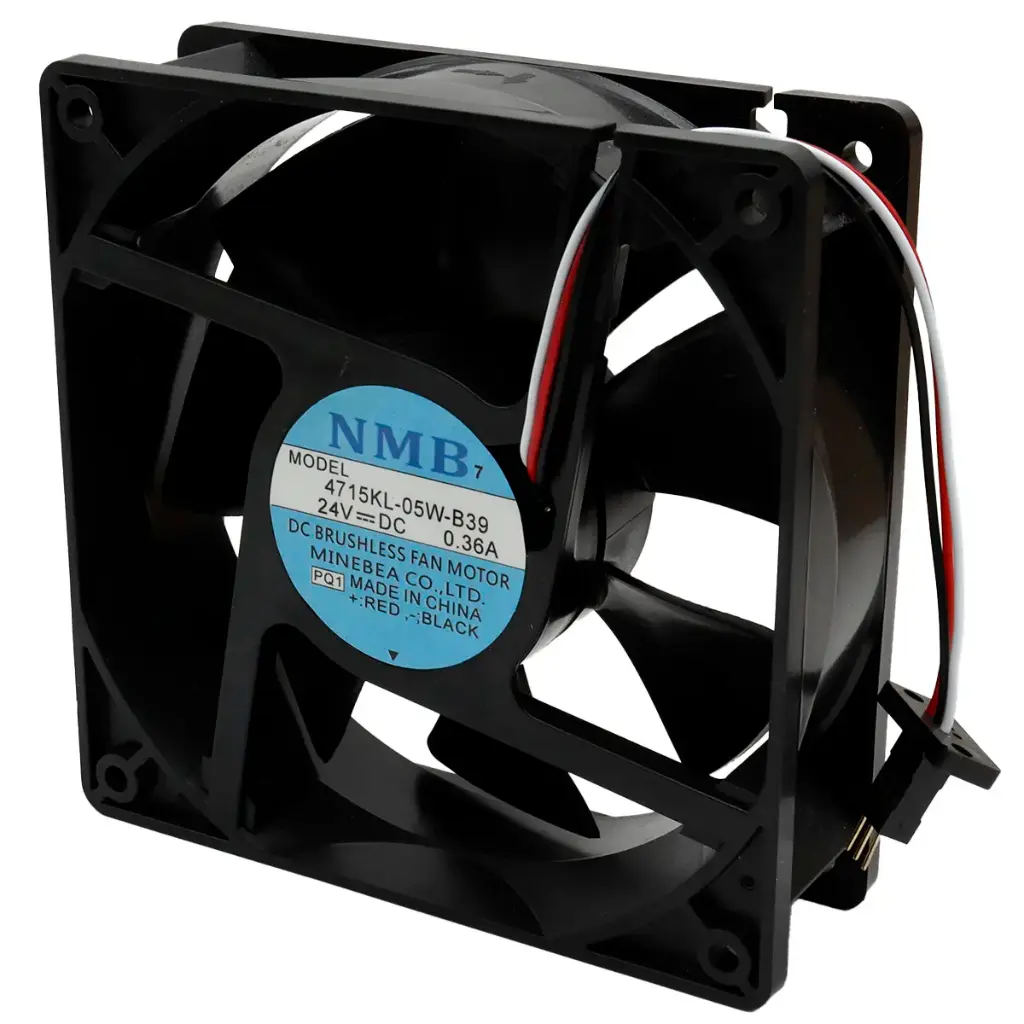 Ventilador NMB 4715KL-05W-B39 PQ1 24V DC 0.36A 8.64W 120 mm x 120 mm x 38 mm Conector Negro 3 Pines 3 Cables Macho