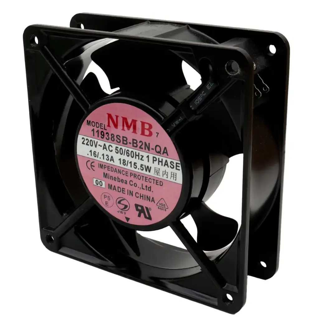 Ventilador NMB 11938SB-B2N-QA 00 220V AC 50/60Hz 0.16/0.13A  18/15.5W 120 mm x 120 mm x 38 mm 2 Pines