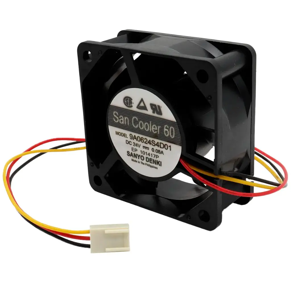 Ventilador Sanyo Denki SanCooler60 9A0624S4D01 24V DC 0.08A 1.92W 60 mm x 60 mm x 25.5 mm Conector Blanco 3 Pines 3 Cables