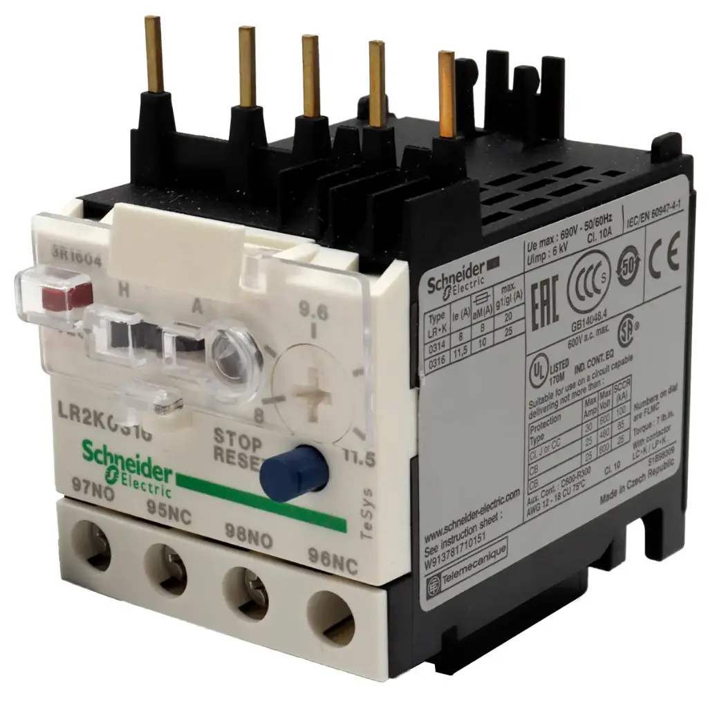 Relevador Relé Relay Schneider Electric TeSys LR2K0316 Sobrecarga Térmica 10A