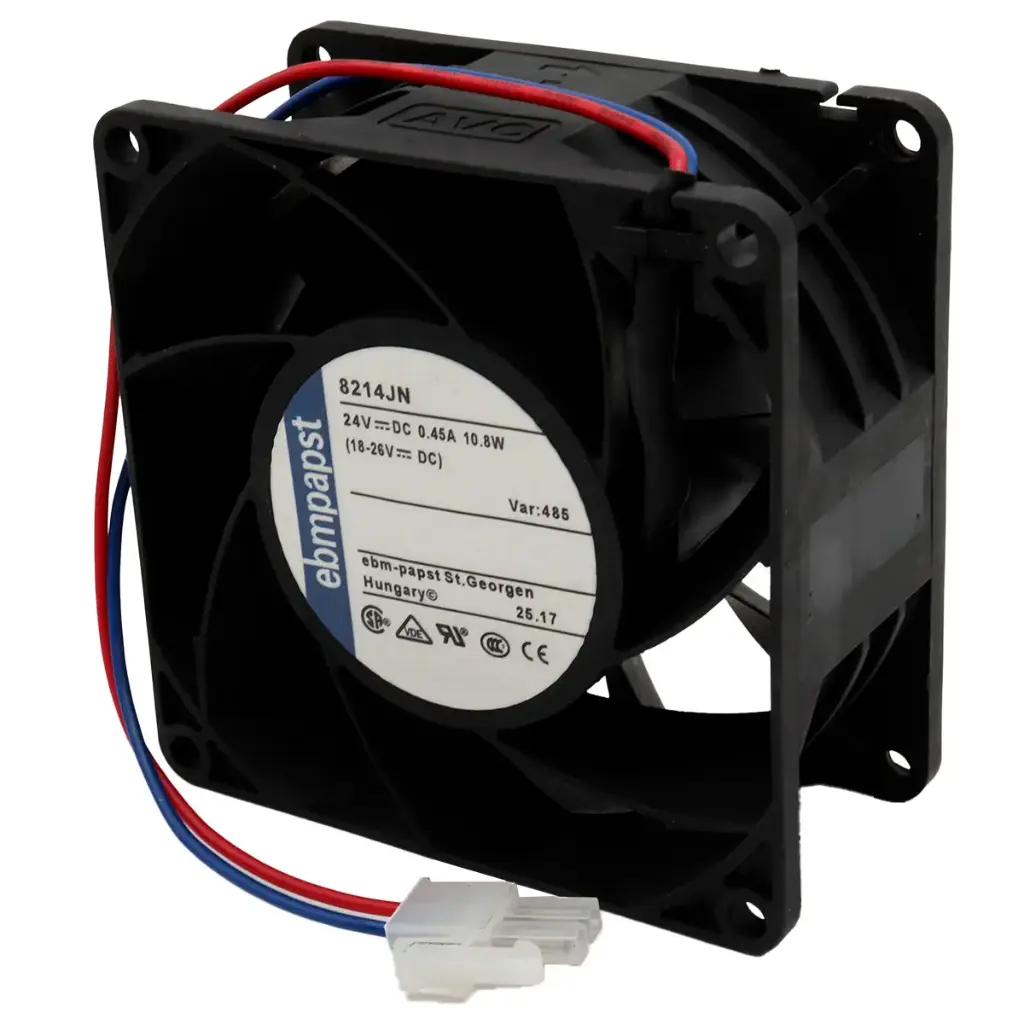 Ventilador Ebmpapst 8214JN 24V DC 0.45A 10.8W 80 mm x 80 mm x 38 mm Conector Transparente 2 Cables 2 Pines