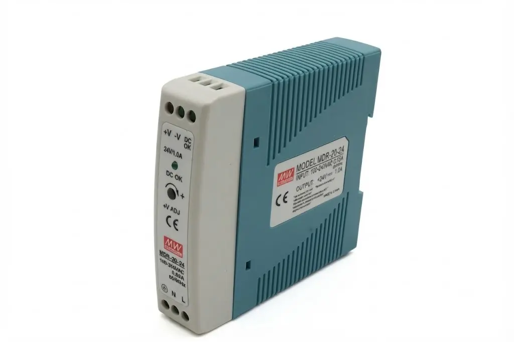 Eliminador Transformador Fuente Poder Driver Mean Well MDR-20-24 100-240V AC 0.55A 24V DC 1A 24W Riel DIN
