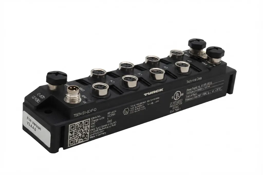 Módulo de E/S Turck TBEN-S1-8DIP-D 24V DC Multiprotocolo Para Ethernet IP67/IP69K 8 Entradas Digitales PNP