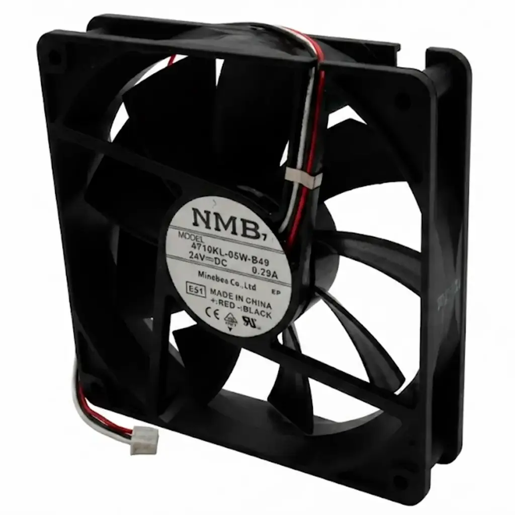 Ventilador NMB 4710KL-05W-B49 E51 24V DC 0.29A 6.96W 120 mm x 120 mm x 25 mm Conector Blanco 3 Pines 3 Cables