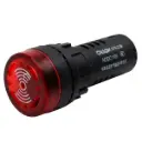 Lampara Indicadora Luz Piloto Con Buzzer CNAOM AAD16-22SM 110V AC/DC Roja Empotrable 22mm