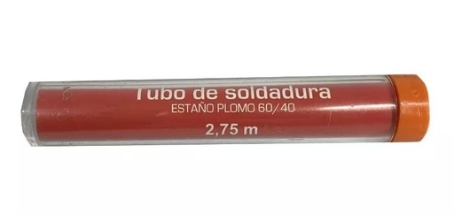 [102] Tubo Rollo Soldadura Estaño Plomo 60/40 2.75m