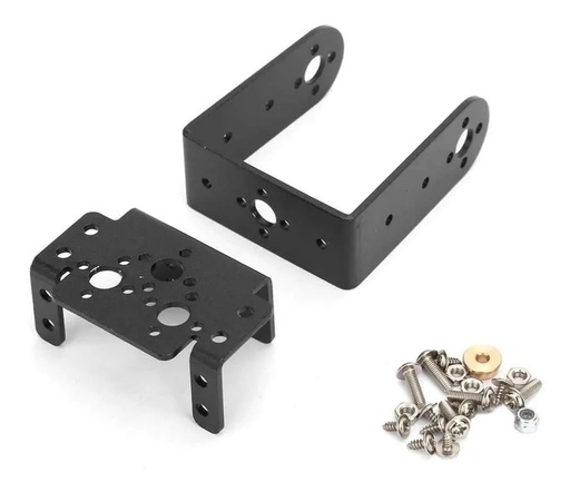 [161] Base Soporte Sujetador Metálico Para Servomotor MG995 MG996 Robot Bracket Articulación