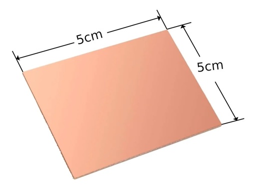 [205] Placa Fenólica Doble Cara 5x5 Cm De Cobre Y Baquelita