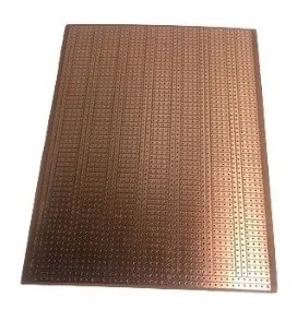 [222] Placa Fenólica Perforada de 11.25x14.5 Cm Con Cobre Y Baquelita