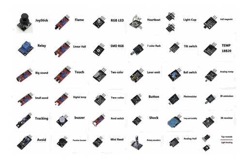 [369] Kit De 37 Sensores Arduino Raspberry PIC AVR