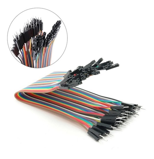 [396] Cables Dupont Jumpers M/H 20cm Arduino Paquete De 40 Pzas