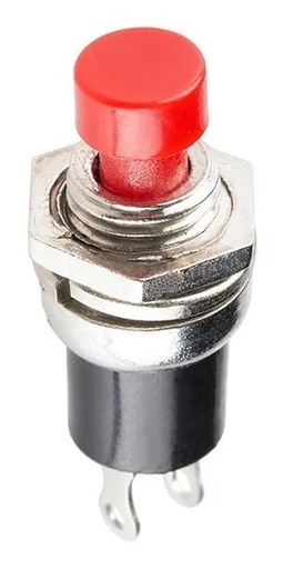 [443] Botón Pulsador Push Button 2 Pines Normalmente Abierto Rojo