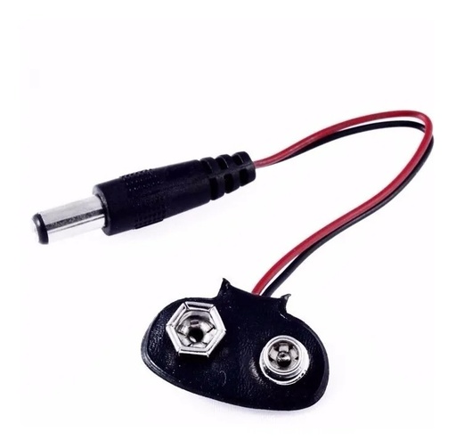 [568] Cable Portapila Adaptador Broche Batería 9V Con Plug Conector Barril Arduino