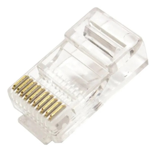 [576] Conector Plug RJ48 UTP 10 Pines Vías Para Crimpar Cable