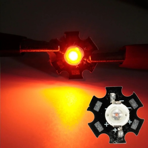 [692] LED SMD 3W Amarillo Ambar Con Disipador