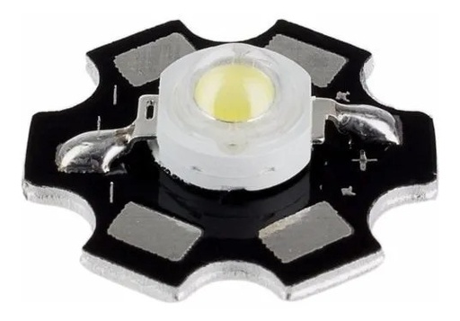 [694] LED SMD 3W Blanco Frío 30000K Con Disipador Para Acuario Pecera Lámpara