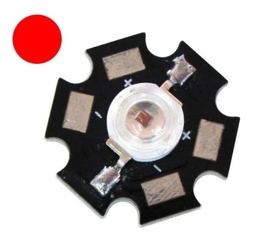 [698] Led SMD 3W Rojo Con Disipador