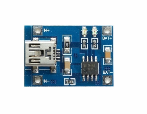 [1242] Modulo TP4056 Cargador De Baterías De Litio Mini-usb 1A 5V