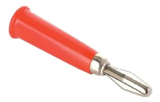 [1291] Plug Tipo Banana Con Conector Niquelado Macho Rojo