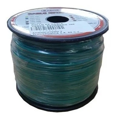 [1554] Rollo de cable estañado calibre 22 verde 100m.