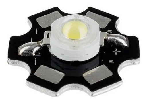 [1644] LED SMD 3W Blanco Cálido 4000K Con Disipador Para Acuario Pecera Lámpara