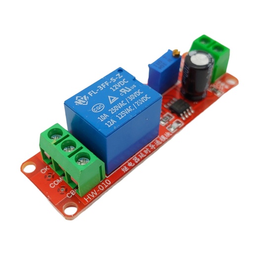 [1677] Modulo Relevador Relay 12V Con Temporizador NE555 De Retraso Retardo Delay Timer