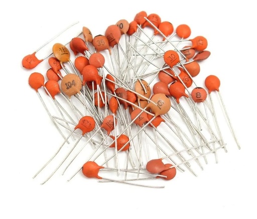 [1724] Kit Juego Capacitores Cerámicos 25 Valores 10 Piezas Por Valor 0.01uF-680pF
