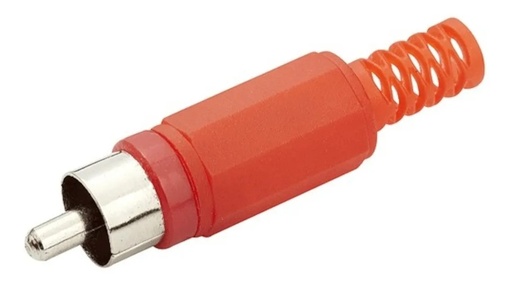 [1804] Plug RCA De Plástico Rojo Con Resorte