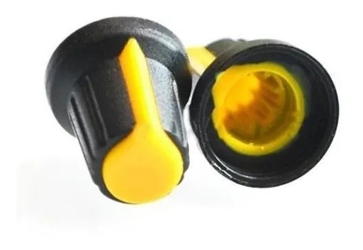 [1844] Perilla Capucha Plástico Para Potenciómetro 6mm Amarilla
