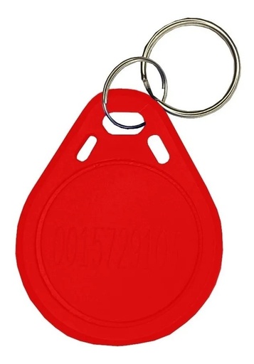 [2052] Llavero De Proximidad RFID 125KHz Código Único Universal Color Rojo