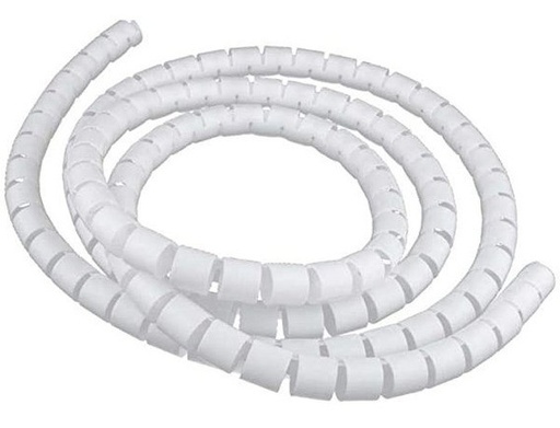 [2079] Sujetador Organizador Cables Espiral 8mm x 10m Blanco