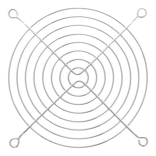 [2186] Rejilla Metálica Cromada 12cm x 12cm Para Ventilador