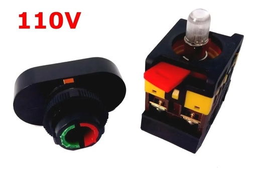 [2352] Botón Pulsador Arranque Y Paro Con Luz 110V