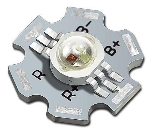 [2511] Led SMD 3W RGB Con Disipador 6 Pines Acuario Pecera