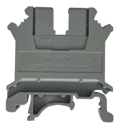 [2604] Clema Eléctrica De Conexión Borne UK-5N Rail Din 35mm Uk5n