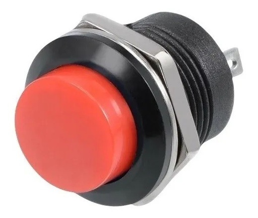 [2696] Botón Pulsador Push Button On 2 Pines Na Mediano ROJO Plastico