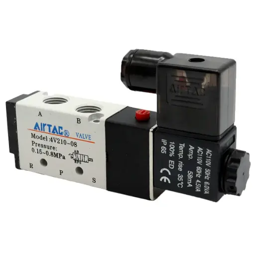 [2855] Válvula Neumática Airtac 4V210-08 110V AC 5 Vías 2 Posiciones