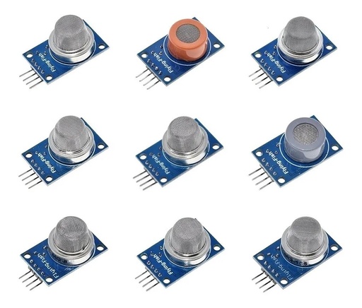 [2906] Kit Sensores Gas Humo Alcohol Aire MQ-2 MQ-3 MQ-4 MQ-5 MQ-6 MQ-7 MQ-8 MQ-9 MQ-135