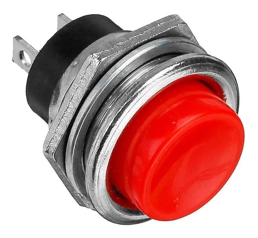 [2937] 100 Botones Pulsadores Push Button On Rojo 2 pines NA Mediano