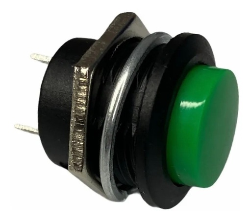 [2943] 100 Botones Pulsadores Push Button On 2 Pines Na Mediano VERDE Plastico