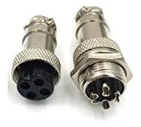[2977] Conector Terminal De Aviación GX20 4 Pines Metal Circular Cnc (Cable-Cable)