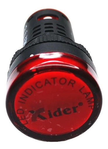 [2991] Lampara Indicadora Luz Piloto 12V DC/AC ROJO Empotrable 22mm