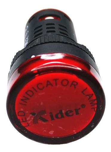 [3009] Lampara Indicadora Luz Piloto 220V AC ROJO Empotrable 22mm