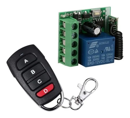 [3056] Kit Módulo Relevador Inalámbrico 433 MHz 1ch Control Largo