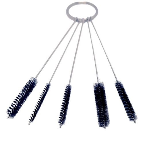 [3339] Kit de 5 cepillos de limpieza KCL5 para aerógrafos, Válvulas Y Electroválvulas de Acero Inoxidable