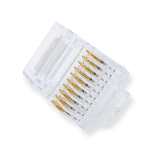 [3373] Conector Plug Modular 10 Contactos RJ45 RJ50 Cable Red UTP Cat 5e Para Crimpar Cable